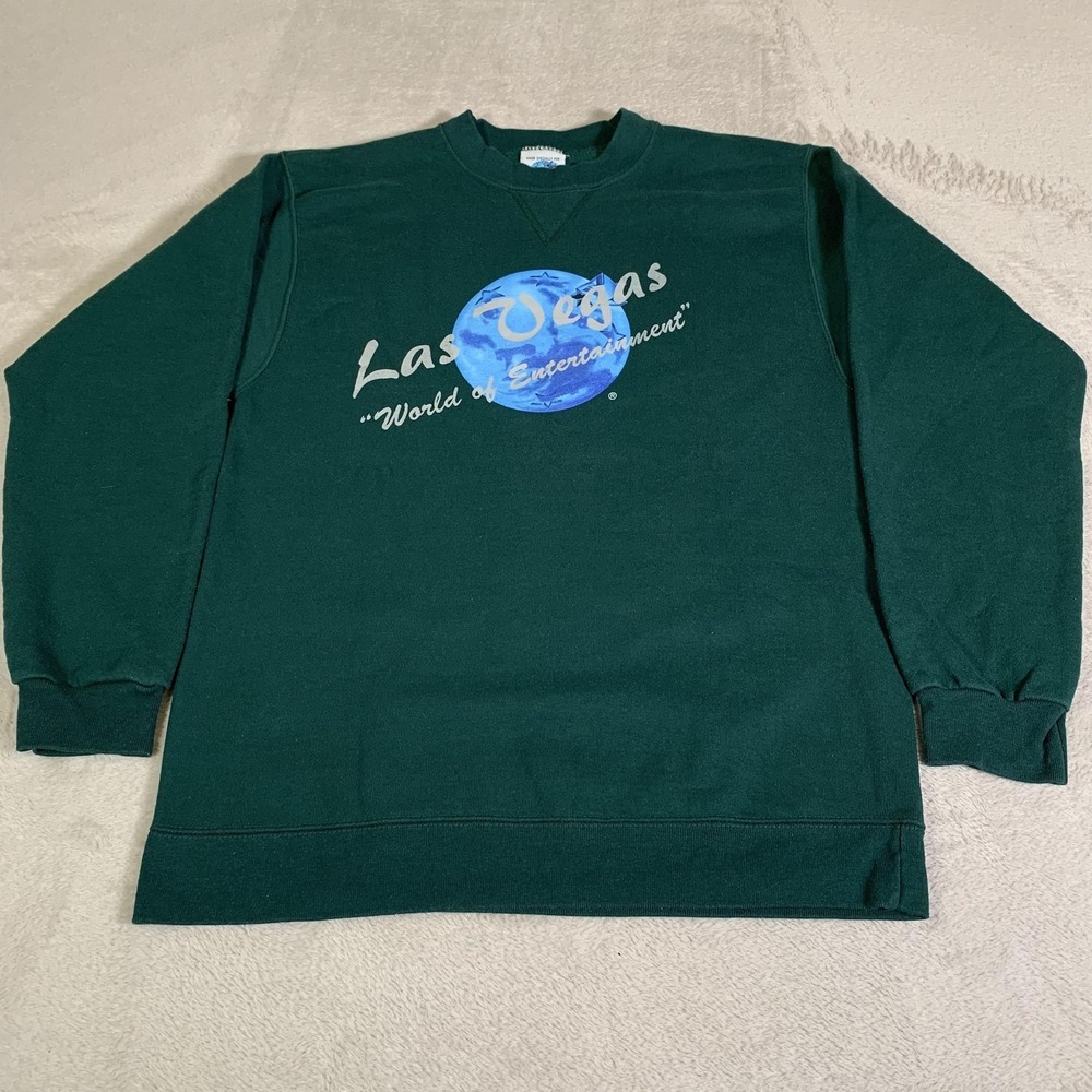 Vintage Planet Hollywood Sweatshirt Mens Small Green Las Vegas Graphic‎ USA 90s